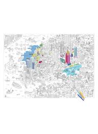 Nyc coloring poster giant nyc. Shop Omy Giant Coloring Poster New York City Pink Online In Dubai Abu Dhabi And All Uae