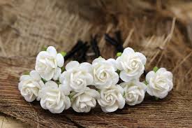 1.5 out of 5 stars with 2 ratings. White Rose Hair Pieces Paper Flower Hair Pins Bridal Hair Pins Hair Bobby Pins Rustic Wedding Bridal Hair Accessories Fl392 Bridal Hair Pins Bridal Hair Accessories Rose Hair