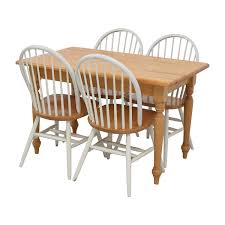 Butcher block tables can last for years in an active butcher shop or restaurant. 84 Off Butcher Block Kitchen Table And Four Chairs Tables