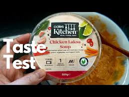 Chicken and spring vegetable soup. Coles Chicken Laksa Soup Taste Test Review First Impression Youtube