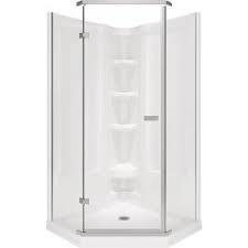 Delta 38 In X 38 In X 72 In Semi Frameless Neo Angle Corner Shower In White Bvs422ncsw The Home Depot Neo Angle Shower Enclosures Neo Angle Shower Corner Shower