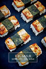 Tofu Musubi Marinated Tofu Sushi Recipe Marinated Tofu Tofu Ingredients Tofu Sushi
