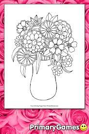 Download Flowers In A Vase Coloring Page Free Printable Pdf From Primarygames