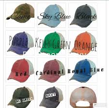 Trucker Hats Color Selection Chart