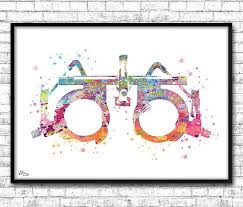Optometry Art Optician Poster Optometrist Gift Ophotalmology Medical Art Eye Examination Watercolor Clinical Decoration 371 Medical Art Optician Optometry