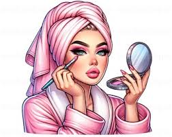 Watercolor Get Ready With Me, Self Care, Beauty, Beauty Clipart, Fashion  Girl Clipart, Planner, Sublimation Design, PNG, Commercial Use