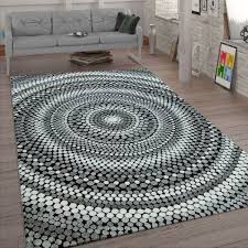 Dauertiefpreise große auswahl 30 tage rückgaberecht. Living Room Rug Circle Pattern 3d Grey Rug24