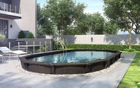 Aqua Wood Oval Semi Inground Wood Pool Swimming Pools Backyard Homemade Swimming Pools Inground Pool Pricing