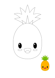 Adorable kawaii food coloring pages. Kawaii Pineapple Coloring Page For Kids Coloring Pages Kawaii Pineapple Free Printable Coloring Pages