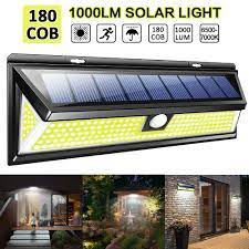 Having an outdoor solar light with motion detection sensors can come in handy for security purposes. 180 Cob Led Solar Powered Pir Motion Sensor Light Outdoor Garden Security Light Landscape Walkway Lights Home Garden