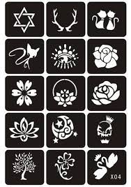 70pcs Small Glitter Tattoo Stencil Woman Girl Kids Cute Drawing Template Flower Butterfly Henna Tattoo Stencils Glitter Tattoo Stencils Flower Pattern Drawing