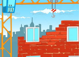 House Construction Cartoon Background Vector Illustrationeps 10 Home Construction Cartoon Background Vector Illustration