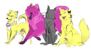 Aoyama Yuuga Mina Ashido Jirou Kyouka And Kaminari Denki From My Hero Academia As Canines Bnha Fanart Cute Dog Drawing Anime Character Design Oc Drawings