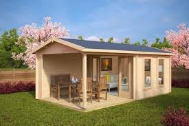 Gartenhaus Mit Terrasse Nora E 9m 44mm 3x6 Hansagarten24 9m2 Jardins Chalet De Jardin Habitable