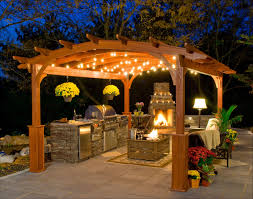Custom Design Landscape Arbor Gazebo Fire Pit Outdoor Pergola Recettemoussechocolat Gazebo Lighting Outdoor Fireplace Designs Outdoor Kitchen Decor