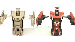Place a wooden stick in the middle of these circles and stick the circles. Transformation Of A Cardboard Robot Car Transformer Into Real Life Robot Car Youtube