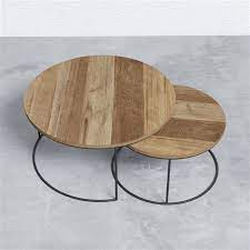 The top is made of solid reclaimed wood, providing each in fact, this coffee table is versatile enough to work in a variety of design styles. Urban Woodcraft Round Nesting Coffee Tables 2 Pieces Metal Rona