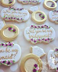 Sugarfairytales On Instagram Will You Be My Bridesmaid Sugar Cookies Are A Yummy Way To Make The P Bridesmaid Cookies Wedding Cookies Wedding Cake Prices