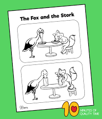 We found a picture of stork to color. The Fox And The Stork Coloring Page 10 Minutes Of Quality Time