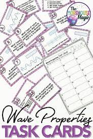 Waves And Wave Properties Task Cards Science Task Cards Science Task Cards Middle School Science Physics And Mathematics