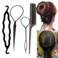 1set 4pc Hairdressing Tools Hair Twist Styling Clip Stick Bun Meatball Head Maker Comb Hair Braiding Too Bun Maker Hairstyles Hair Braiding Tool Hair Bun Maker