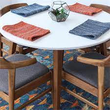 When choosing a mid century dining table, consider how you use your space. Mid Century Modern Charlotte White Top Walnut Dining Table Walmart Com Walmart Com