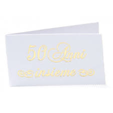 Se volete staccarvi dalla tradizione, per il 50° anniversario di matrimonio potete pensare a un altro regalo originale, indipendente dal. Bigliettini Da Compilare Cerimonia 50 Anni Di Matrimonio Blister Da 5