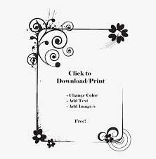 Feel free to download and click each image. Printable Flower Border Png Floral Border Design Black And White Free Transparent Png Download Pngkey