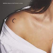 Crescent Moon Temporary Tattoo Set Of 3 Simplistic Tattoos Tattoo Set Back Of Shoulder Tattoo
