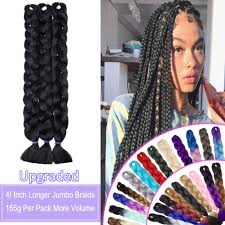 Not only did we find the absolute best quality, we gave it some extra. Amazon Com 41 Inch Super Long Jumbo Braids Hair Extensions High Temperature Synthetic Hair For Black Women African Box Braiding Hair For Senegal Twist 165g Pack Jet Black Beauty