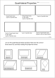 properties of quadrilaterals cut stick teaching resources