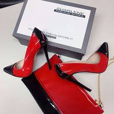 Scarpa con tacco con lavorazione ad intreccio con plateau. Decollete Vernice Rossa Nera Prodotto Artigianale 100 Made In Italy Marchio Sharlene Disponibile I Scarpe Di Moda Stivaletti Scarpe Con Tacchi A Spillo
