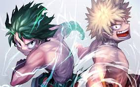 Bakugou is infatuated with deku. Download Wallpapers Izuku Midoriya Katsuki Bakugou Artwork My Hero Academia Creative Boku No Hero Academia For Desktop Free Pictures For Desktop Free