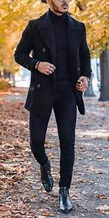 Men S Fashion Pure Color Double Breasted Turndown Collar Coat In 2021 Black Coat Men Winter Outfits Men Mens Fashion Suits