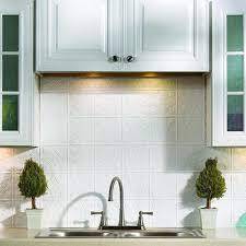 This comes in a metallic finish from brushed nickel to bronze. Fasade Traditional 1 18 X 24 Vinyl Backsplash Tile At Menards