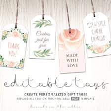 I have made these free baby shower tags templates for owl themed baby shower party and you can attach these tags to favors you have made yourself or purchased. Printable Baby Shower Labels Bridal Shower Favor Tags Hands In The Attic Editable Gift Tags Bridal Shower Labels Gift Tags Printable