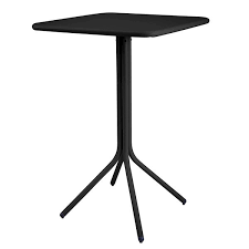 Table haute industrielle en métal noir avec plateau en bois d'orme huilé. Table Haute Pliable Yard Jardinchic