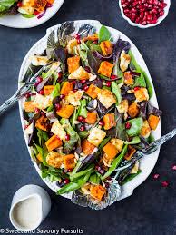 Roasted Sweet Potato Salad With Citrus Tahini Dressing Recipe Gourmet Salad Salad With Sweet Potato Roasted Sweet Potatoes