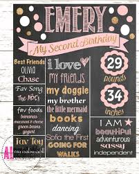 Birthday Poster Board Ideas Simple Pink And Gold Chalkboard Girl Birthday Chalkboard Second Etsy Girl Birthday Chalkboard Girl 2nd Birthday Birthday Chalkboard
