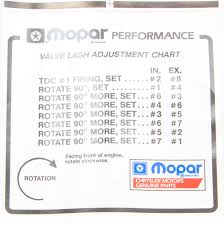 Details About Mopar Performance Valve Lash Adj Decal P N P4452989