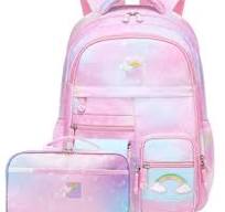 Amazon.com: Mochilas para niñas, escuela, lindas mochilas para niños, con  lonchera aislada, juego para la escuela primaria, rosa (Galaxy Pink), ...