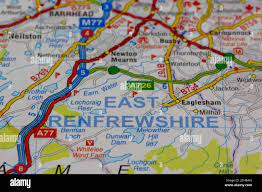 East Renfrewshire Area Map East Renfrewshire Map High Resolution Stock Photography And Images - Alamy
