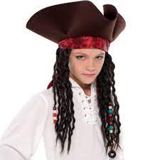 Jack Sparrow Pirate Hat With Hair For Children Party City Pirate Hats Hat Hairstyles Red Bandana