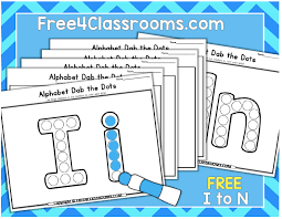 Click on a cover to download the set. Free Alphabet Dot Marker Worksheets Letters I To N Free4classrooms