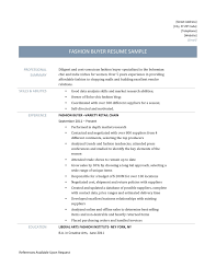 fashion buyer resume template and job