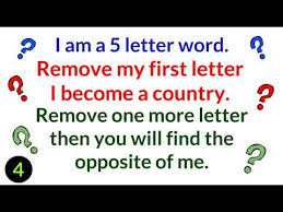 Check spelling or type a new query. Video 4 I M A 5 Letter Word Riddle Can You Solve This Riddle Youtube