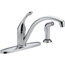 A kitchen faucet is an important fixture in your household. Reviews For Delta Collins Single Handle Standard Kitchen Faucet With Side Sprayer In Chrome 440 Dst The Home Depot