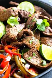 This Easy Steak Fajitas Recipe Is Made With Sliced Flank Steak That Is Coated In The Best Steak Fajita Mar Steak Fajita Recipe Steak Fajitas Easy Steak Fajitas