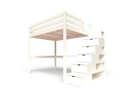 Lit Mezzanine Sylvia Avec Escalier Cube Bois 140x200 Ivoire Cube140 Iv Vente De Abc Meubles Conforama