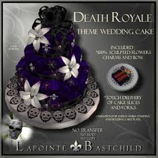 Death anniversary cake design : Second Life Marketplace Wedding Cake Death Royale Dk Violet Skulls